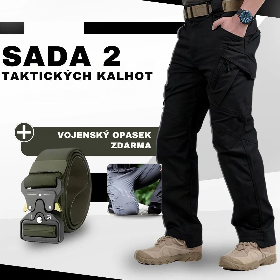 Sada 2 taktických kalhot + vojenský opasek zdarma