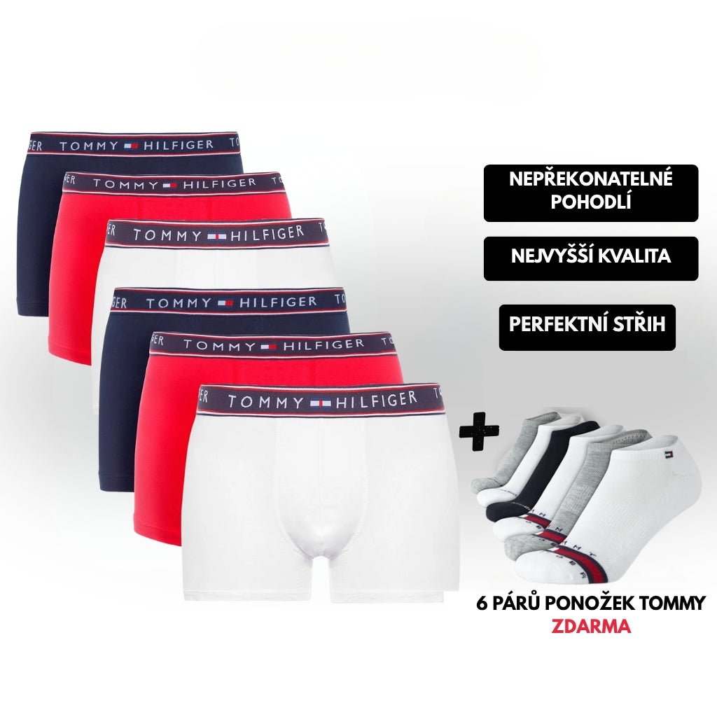 Balíček 6 boxerek TH + 6 párů ponožek Tommy ZDARMA!