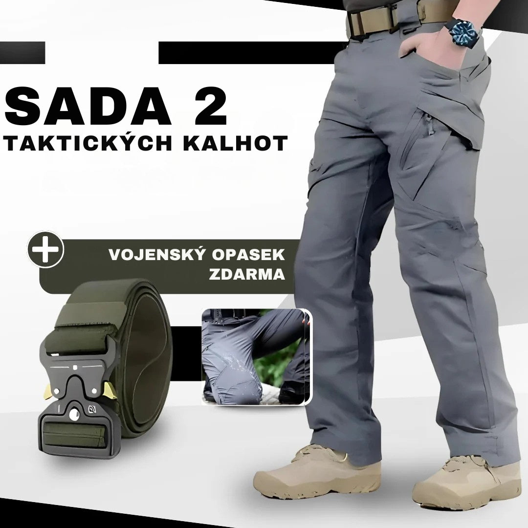 Sada 2 taktických kalhot + vojenský opasek zdarma