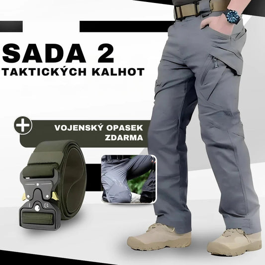 Sada 2 taktických kalhot + vojenský opasek zdarma