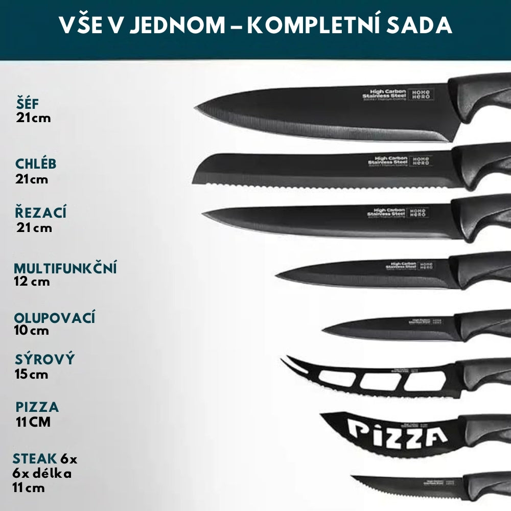 🔪 Profesionální nože se samoostřícími čepelemi – sada na celý život